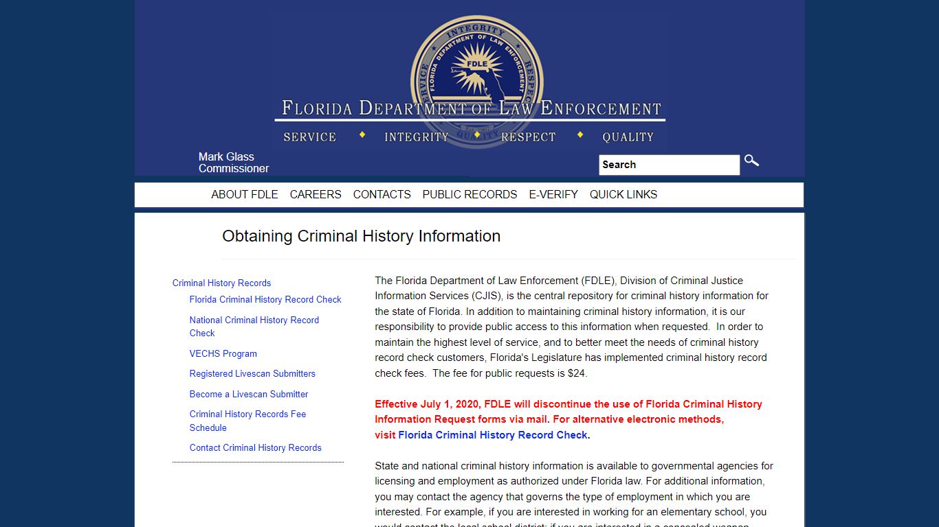 Criminal History Records - Florida Department of Law Enforcement